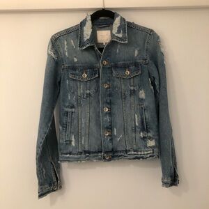 Zara distressed denim jacket